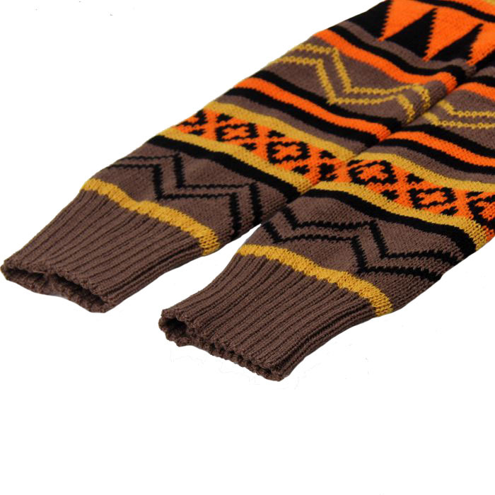 Geometric Pattern Knit Leg Warmers Womens Warm Patchwork Boot Socks